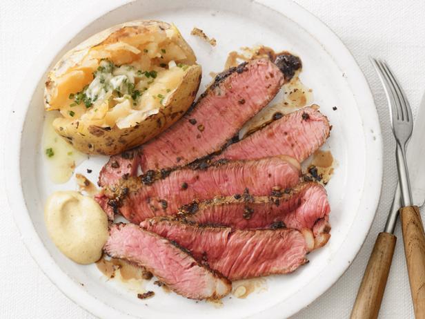 File:Herb-and-Mustard Sirloin With Baked Potatoes.jpeg