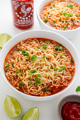 Spicy Sriracha Ramen Noodle Soup